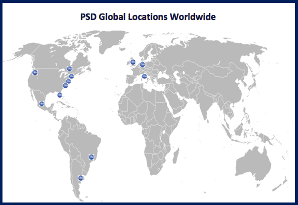 PSD Global Locations Worldwide